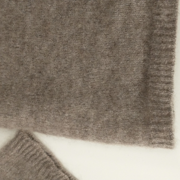 2 Ply Cashmere Crew Neck Heather Soft Light Brown Sweater Adrienne Vittadini - Picture 2 of 5
